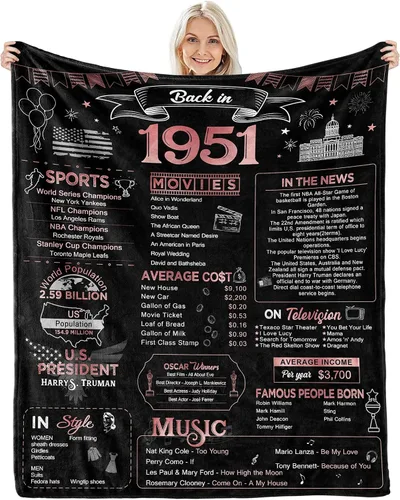Vista 15 de Regalos de cumpleaños 90 para mujeres y hombres – Regreso en 1936-90 años, regalos de cumpleaños para hombres, manta de 60 pulgadas de largo x 50