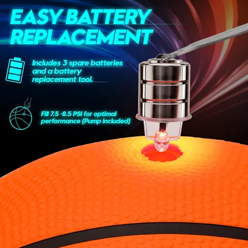 Vista 6 de Baloncesto con luz LED para niños adolescentes: genial juego de pelota nocturno para cumpleaños, Navidad, Pascua, juguete deportivo que brilla