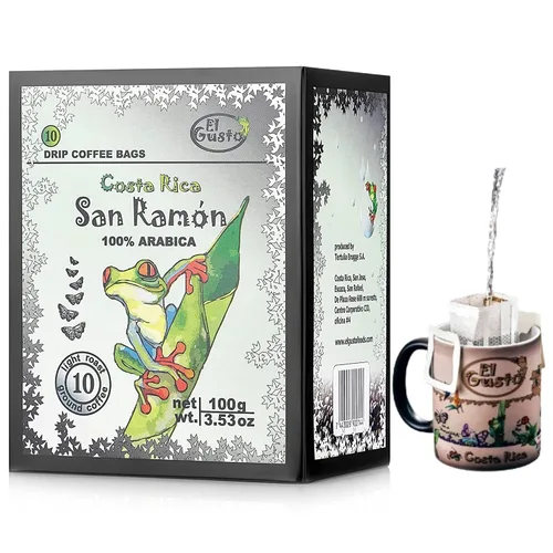 Vista 10 de Bolsas de café de goteo costarricenses molido de tostado medio (paquete de 10) – 100% granos arábica frescos, cultivados a la sombra y de origen