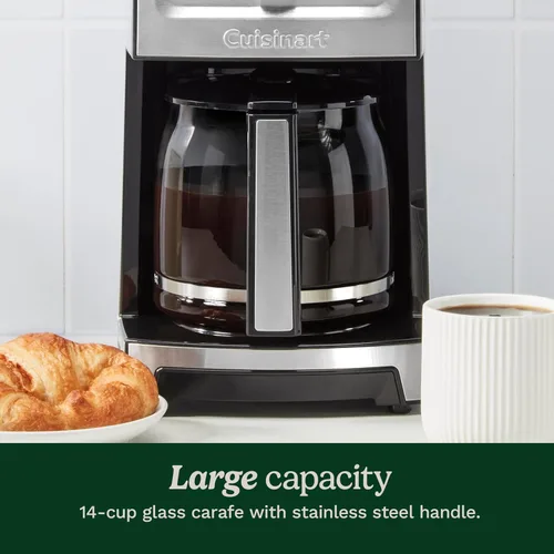 Vista 7 de Cuisinart - Cafetera programable PerfecTemp de 14 tazas DCC-3500SS con jarra de vidrio, ajuste de 1-4 tazas, control de intensidad de preparación