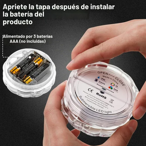 Vista 5 de Luces LED de 39.4 pies para piscinas sobre el suelo, iluminación de borde impermeable para piscinas de 12 pies, 2 paquetes de luces sumergibles