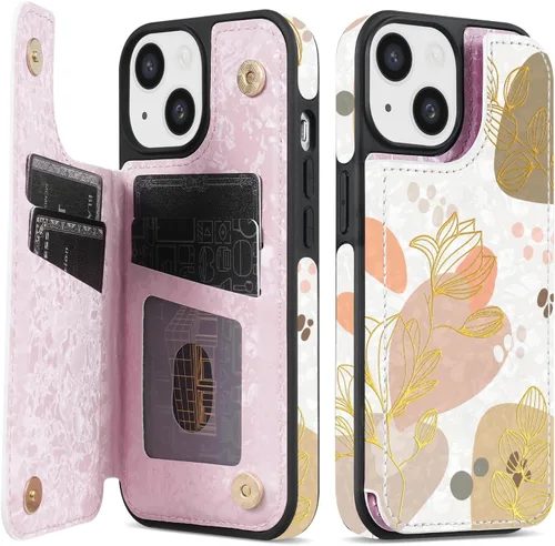 Vista 14 de NNH Funda tipo cartera compatible con iPhone Xs Max con bloqueo RFID, ranuras para tarjetas, folio de piel sintética, función atril, doble cierre