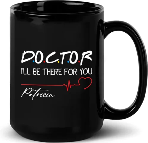 Vista 8 de Taza de café negra personalizada, regalo para agradecimiento al médico, divertida taza de café con texto en inglés "This Is A Doctor's Doctor's 11