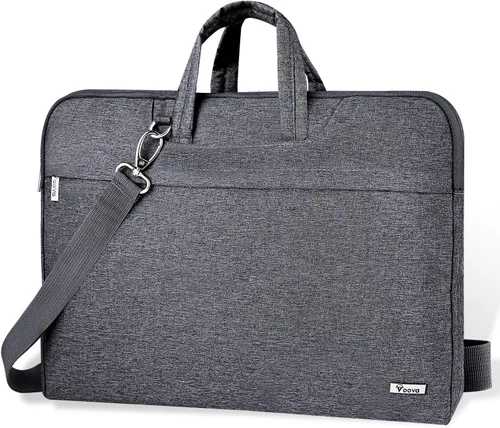 Vista 12 de Voova Bolsa para laptop de 13 14 pulgadas, funda impermeable para computadora con correas para el hombro y asa compatible con MacBook Air 13 Negro