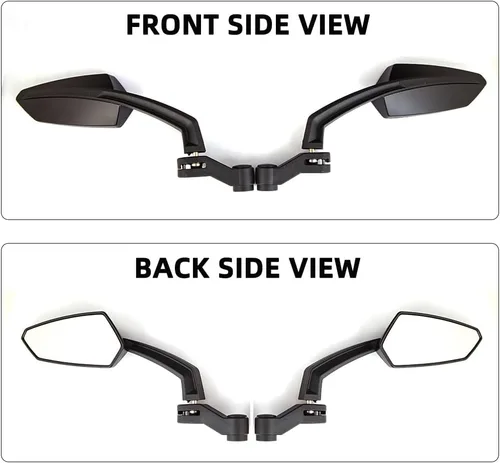 Vista 4 de Espejos retrovisores universales negros para motocicleta con 0.394 in y 0.315 in compatibles con Honda Grom Yamaha Kawasaki y más