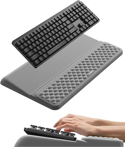 Vista 13 de Vaydeer Reposamuñecas para teclado, soporte de teclado con soporte de muñeca, elevador ergonómico de espuma viscoelástica suave para 60% -65%