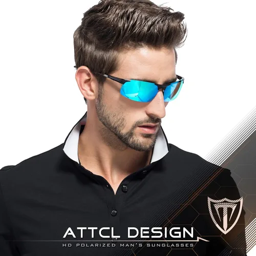 Vista 2 de ATTCL Gafas de sol polarizadas de conducción de moda para hombres - Marco ultraligero de metal Al-Mg