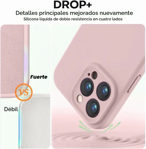 Vista 4 de Vooii Funda compatible con iPhone 15 Pro, silicona líquida Defender mejorada, [protección mejorada de la cámara]