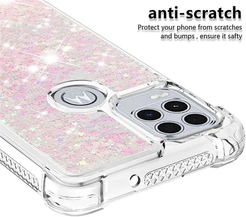 Vista 3 de Funda compatible con Motorola Moto G Stylus 5G, con purpurina líquida, bonita funda transparente para teléfono móvil flotante de arena movediza a
