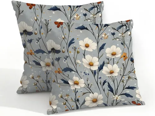 Vista 35 de Juego de 2 fundas de almohada impermeables para exteriores, 16 x 16 pulgadas, fundas de almohada decorativas de patio para muebles de jardín, sofá