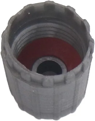 Vista 4 de Kit de servicio TPMS gris de 10 piezas, tapas de vástago de válvula de neumático con junta, tapa de neumático de plástico, repuesto gris