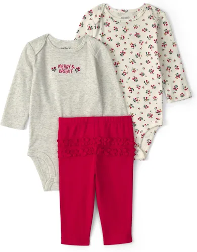 Vista 33 de Carter's Conjunto de pantalón de 3 piezas para bebé niña Floral verde