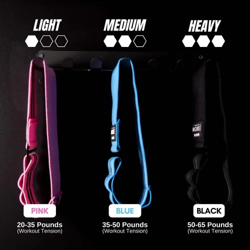 Vista 4 de Juego de 3 bandas de resistencia ajustables de tela antideslizante, ideales para entrenamientos de piernas, glúteos y cuerpo completo, bandas