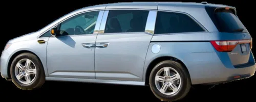 Vista 3 de QAA es compatible con Honda Odyssey 2005-2010 4 piezas de poste de pilar inoxidable PP25245