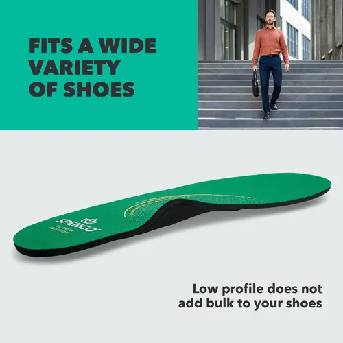 Vista 7 de Spenco RX Arch Cushion Plantillas de Zapatos de Soporte Cómodo de Longitud Completa, Verde Hombre 12-13.5