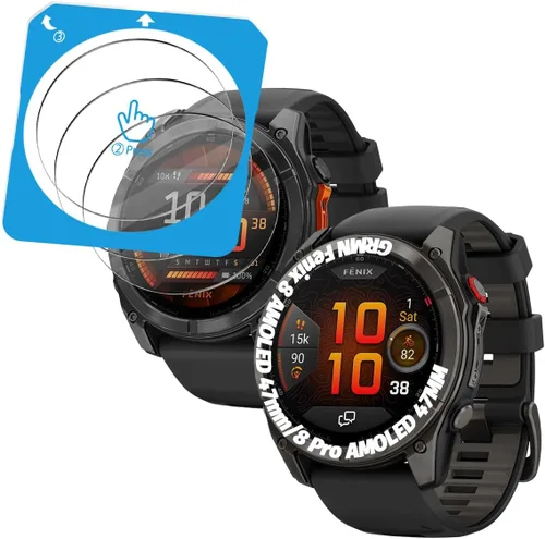 Vista 22 de Orzero - Protector de pantalla de vidrio templado compatible con Garmin Forerunner 70/170/170 Music/165/165 Music 1.677 in, protector de pantalla