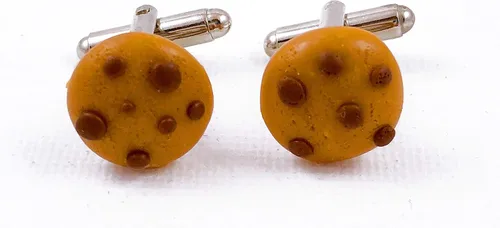 Vista 2 de Gemelos de galletas con chispas de chocolate, alfiler de solapa, aretes o barra de corbata