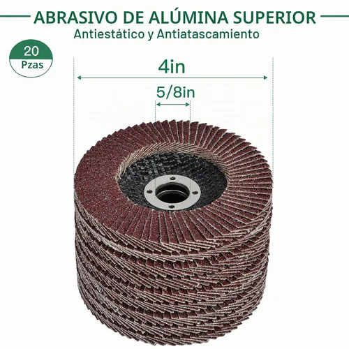 Vista 2 de Discos de solapa de 4 pulgadas, 20 almohadillas de lijado de grano 40 para amoladora angular, compatible con Dewalt Makita