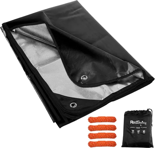 Vista 13 de Paquete de 2 mantas de supervivencia resistentes, lona térmica de emergencia impermeable, multiusos, reflectantes, aisladas, para todo