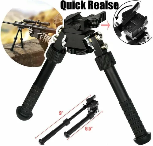 Vista 2 de Mlok - Bípode para rifles Girado 360 grados con 5 posiciones de bloqueo Bípode de caza ajustable plegable de 6.5 a 9 pulgadas de altura apto