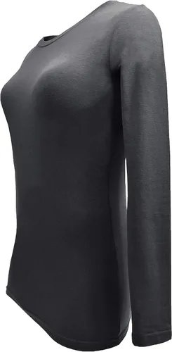 Vista 139 de Natural Uniforms Camiseta Under Scrub para mujer, cuello redondo, manga larga, paquete de 3, paquete múltiple de 3
