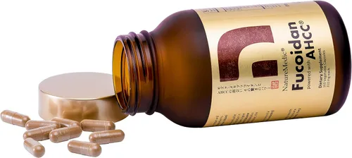 Vista 4 de Fucoidan Powered with AHCC Suplemento inmunitario de algas marrones con alta pureza Mekabu Mozuku Agaricus 1 botella - 160 cápsulas vegetales