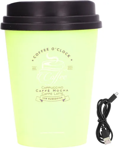 Vista 5 de Mini humidificador portátil, 10.1 fl oz, humidificador de automóvil, taza de café, apagado automático de bajo ruido, ligero, ahorro de espacio, Verde