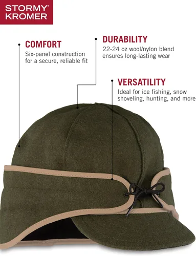 Vista 5 de Stormy Kromer Rancher Cap - Gorro de lana Thinsulate de invierno con orejeras de forro polar