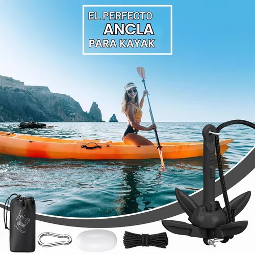 Vista 5 de Lounsweer Paquete de 2 anclajes de kayak marino de 1.5/3.5 libras, kit de anclaje plegable para barco, kayak, pesca, accesorios para botes pequeños