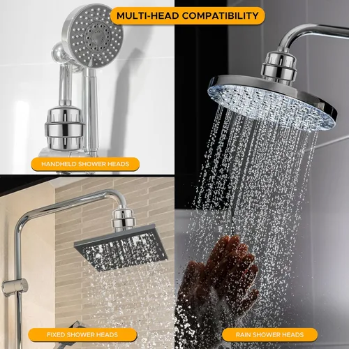 Vista 6 de EcoNour Filtro de ducha con filtración de 20 etapas para cloro, productos químicos y metales pesados Mejora las condiciones de la piel