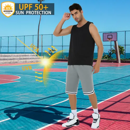 Vista 5 de JWM Pantalones cortos de baloncesto para hombre, de 11 pulgadas, de malla larga, atléticos, para gimnasio, entrenamiento, deportes, con bolsillos