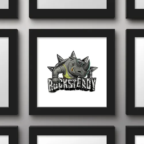 Vista 2 de Trends International Gallery Pops Nickelodeon Teenage Mutant Ninja Turtles: Mutant Mayhem - Arte de pared Rocksteady Patch, versión enmarcada
