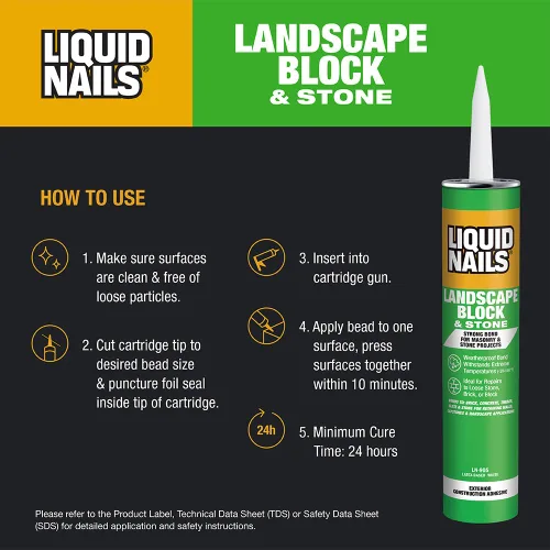 Vista 4 de Liquid Nails LN-905, Landscape, adhesivo, 10 onzas