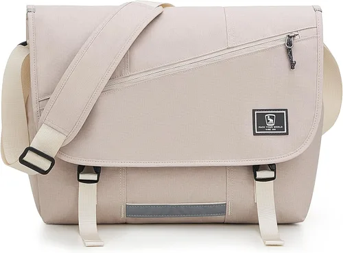 Vista 16 de OIWAS Bolsa tipo mensajero para hombre, 14 pulgadas, bolsa cruzada para computadora portátil, bolsa de hombro, bolsa de hombro para universidad