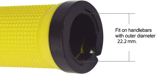 Vista 4 de PLATT - Puños de manillar de bicicleta con gomas de goma coloridas Puños de bicicleta cómodos para bicicletas BMX/MTB amarillo (Yellow+End Caps)