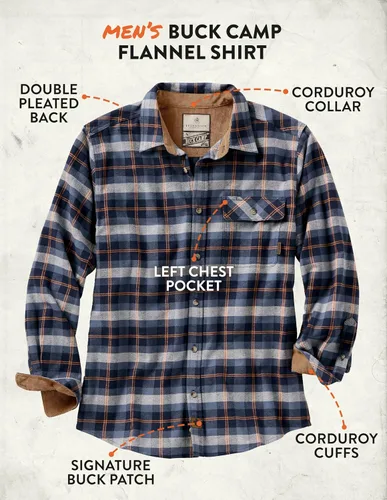 Vista 5 de Legendary Whitetails Men's Buck Camp Flannel Plaid Shirt