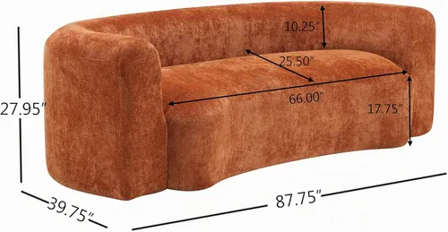 Vista 2 de Christopher Knight Home Sofá cama curvado de 87.8 pulgadas, sofá modular de 3 plazas con asiento profundo, tela de felpilla tapizada, cómodo sofá