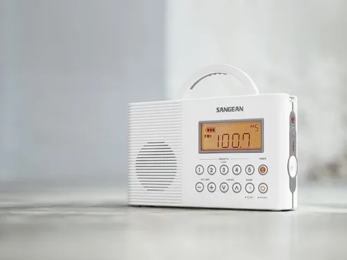 Vista 6 de Sangean H201 Radio de ducha AM/FM impermeable, radio de alerta meteorológica, color blanco