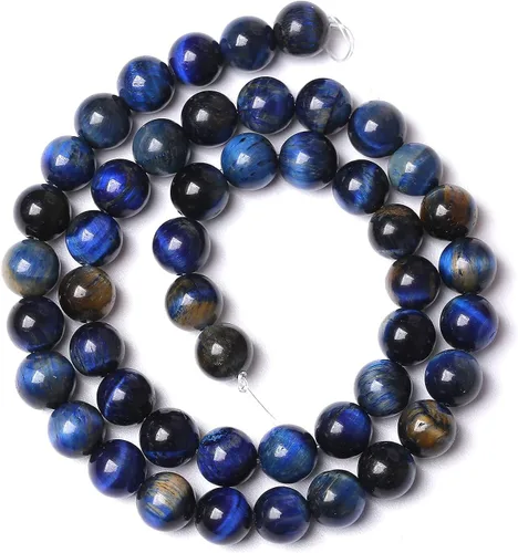 Vista 94 de 100 cuentas de piedra multicolor natural de 0.236 pulgadas (0.236 in), cuentas espaciadoras sueltas redondas para hacer pulseras, collares, aretes