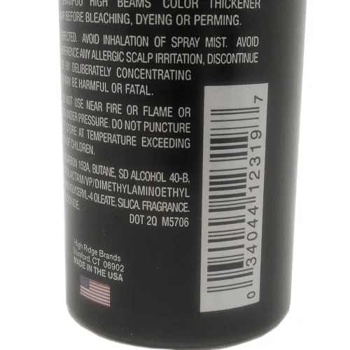 Vista 5 de High Beams Espesante de color temporal en spray para el cabello, negro, 2.7 oz (paquete de 3)
