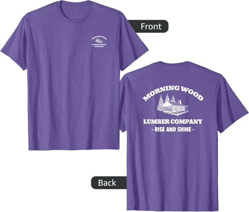 Vista 13 de Morning Wood Lumber Company - Camiseta con estampado de espalda delantera, Negro, S