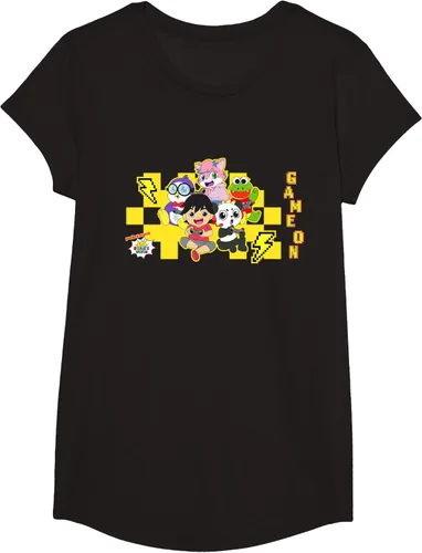 Vista 4 de Ryan's World Game On Characters Camiseta, Negro, S