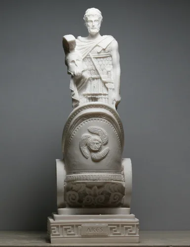 Vista 2 de Ares Mars Dios de la guerra Carro griego fundido mármol estatua escultura Figura 9.84