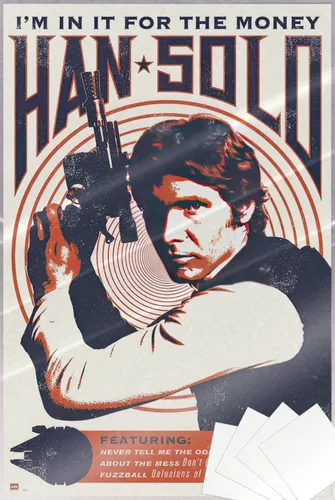 Vista 8 de Star Wars - Pop-Art Movie Poster (Han Solo - Retro Style Design) (Size: 24" x 36") (Laminated Poster)
