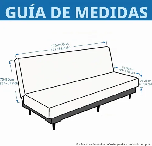 Vista 2 de XINEAGE - Funda elástica para futón y sofá cama, tamaño matrimonial, color Beige