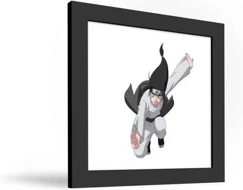 Vista 2 de Trends International Gallery Pops Naruto Shippuden - Arte de pared Neji Hyuga, versión enmarcada negra, 12 x 12 pulgadas