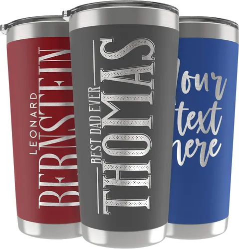 Vista 23 de Regalos personalizados para hombres, 30 onzas, vasos personalizados con tapa, azul marino, tazas de café de viaje aisladas, juego de popote