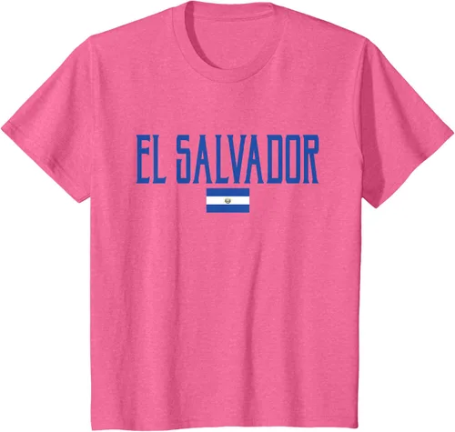 Vista 49 de Camiseta de texto azul con bandera de El Salvador, Negro, S