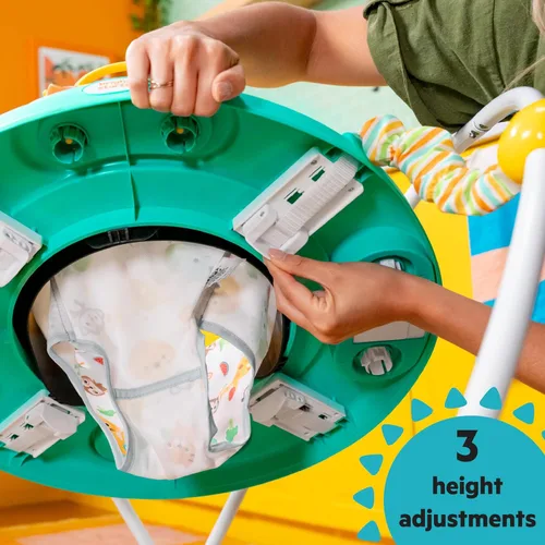 Vista 5 de Bright Starts Cooking Up Fun - Saltador de actividades para bebés con música y luces, juguetes de juego de rol de cocina, unisex, 6 meses+, hasta 25