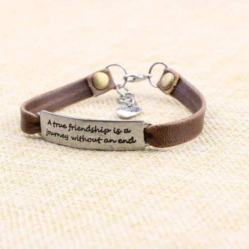 Vista 2 de Yiyang - Pulsera de cuero con mensaje inspirador para mujeres, niñas y adolescentes, regalo cristiano para navidad, cumpleaños, bautismo y navidad